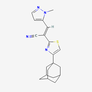 (2E)-3-(1-methyl-1H-pyrazol-5-yl)-2-[4-(tricyclo[3.3.1.1~3,7~]dec-1-yl)-1,3-thiazol-2-yl]prop-2-enenitrile