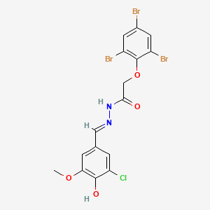 N'-[(E)-(3-chloro-4-hydroxy-5-methoxyphenyl)methylidene]-2-(2,4,6-tribromophenoxy)acetohydrazide