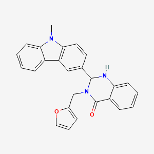 molecular formula C26H21N3O2 B10956925 3-(2-furylmethyl)-2-(9-methyl-9H-carbazol-3-yl)-2,3-dihydro-4(1H)-quinazolinone 