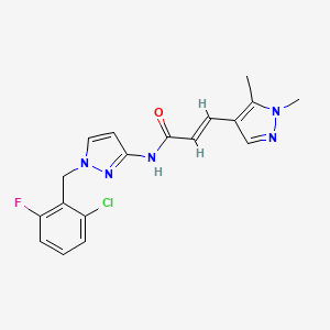 (2E)-N-[1-(2-chloro-6-fluorobenzyl)-1H-pyrazol-3-yl]-3-(1,5-dimethyl-1H-pyrazol-4-yl)prop-2-enamide