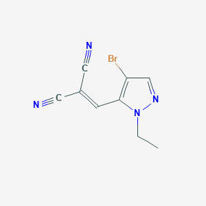 molecular formula C9H7BrN4 B10956931 [(4-bromo-1-ethyl-1H-pyrazol-5-yl)methylidene]propanedinitrile 