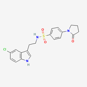 molecular formula C20H20ClN3O3S B10956939 N-[2-(5-chloro-1H-indol-3-yl)ethyl]-4-(2-oxopyrrolidin-1-yl)benzenesulfonamide 