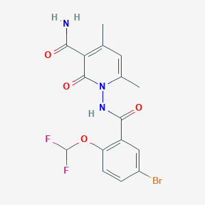 1-({[5-Bromo-2-(difluoromethoxy)phenyl]carbonyl}amino)-4,6-dimethyl-2-oxo-1,2-dihydropyridine-3-carboxamide