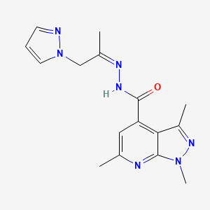 1,3,6-trimethyl-N'-[(2Z)-1-(1H-pyrazol-1-yl)propan-2-ylidene]-1H-pyrazolo[3,4-b]pyridine-4-carbohydrazide