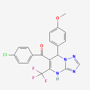 (4-Chlorophenyl)[7-(4-methoxyphenyl)-5-(trifluoromethyl)-4,7-dihydro[1,2,4]triazolo[1,5-a]pyrimidin-6-yl]methanone