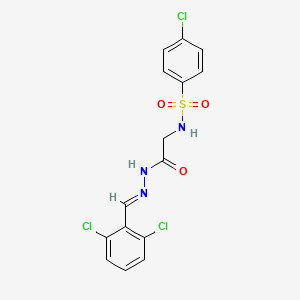 4-Chloro-N-(2-{2-[(E)-1-(2,6-dichlorophenyl)methylidene]hydrazino}-2-oxoethyl)-1-benzenesulfonamide