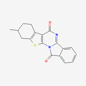 6-methyl-3-thia-1,12-diazapentacyclo[11.7.0.02,10.04,9.014,19]icosa-2(10),4(9),12,14,16,18-hexaene-11,20-dione