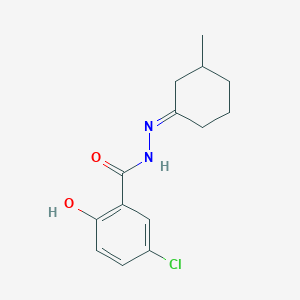 molecular formula C14H17ClN2O2 B10957001 5-chloro-2-hydroxy-N'-[(1E)-3-methylcyclohexylidene]benzohydrazide 