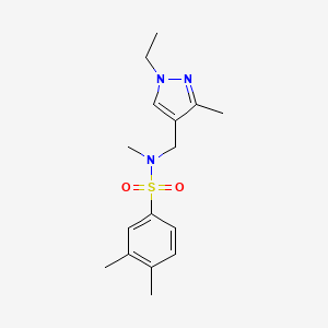 molecular formula C16H23N3O2S B10957026 N-[(1-ethyl-3-methyl-1H-pyrazol-4-yl)methyl]-N,3,4-trimethylbenzenesulfonamide 