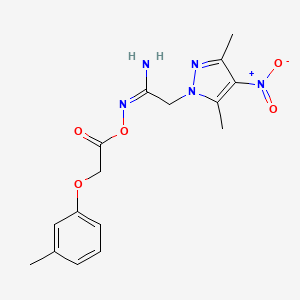 (1E)-2-(3,5-dimethyl-4-nitro-1H-pyrazol-1-yl)-N'-{[(3-methylphenoxy)acetyl]oxy}ethanimidamide