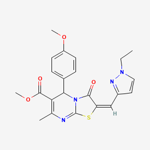 methyl (2E)-2-[(1-ethyl-1H-pyrazol-3-yl)methylidene]-5-(4-methoxyphenyl)-7-methyl-3-oxo-2,3-dihydro-5H-[1,3]thiazolo[3,2-a]pyrimidine-6-carboxylate