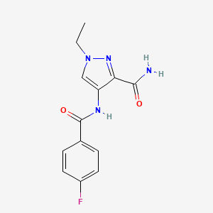 1-ethyl-4-{[(4-fluorophenyl)carbonyl]amino}-1H-pyrazole-3-carboxamide