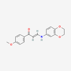 (2E)-3-(2,3-dihydro-1,4-benzodioxin-6-ylamino)-1-(4-methoxyphenyl)prop-2-en-1-one