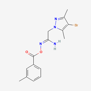 molecular formula C15H17BrN4O2 B10957117 (1Z)-2-(4-bromo-3,5-dimethyl-1H-pyrazol-1-yl)-N'-{[(3-methylphenyl)carbonyl]oxy}ethanimidamide 