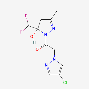 2-(4-chloro-1H-pyrazol-1-yl)-1-[5-(difluoromethyl)-5-hydroxy-3-methyl-4,5-dihydro-1H-pyrazol-1-yl]ethanone