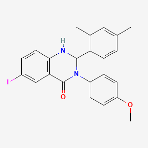 molecular formula C23H21IN2O2 B10957168 2-(2,4-dimethylphenyl)-6-iodo-3-(4-methoxyphenyl)-2,3-dihydroquinazolin-4(1H)-one 