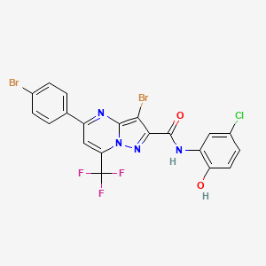 3-bromo-5-(4-bromophenyl)-N-(5-chloro-2-hydroxyphenyl)-7-(trifluoromethyl)pyrazolo[1,5-a]pyrimidine-2-carboxamide