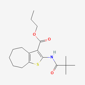 propyl 2-[(2,2-dimethylpropanoyl)amino]-5,6,7,8-tetrahydro-4H-cyclohepta[b]thiophene-3-carboxylate