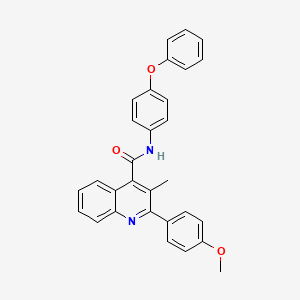 molecular formula C30H24N2O3 B10957196 2-(4-methoxyphenyl)-3-methyl-N-(4-phenoxyphenyl)quinoline-4-carboxamide 