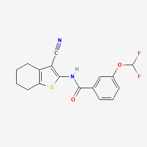 molecular formula C17H14F2N2O2S B10957216 N-(3-cyano-4,5,6,7-tetrahydro-1-benzothiophen-2-yl)-3-(difluoromethoxy)benzamide 