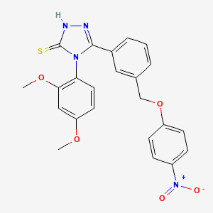 molecular formula C23H20N4O5S B10957230 4-(2,4-Dimethoxyphenyl)-5-{3-[(4-nitrophenoxy)methyl]phenyl}-2,4-dihydro-3H-1,2,4-triazole-3-thione CAS No. 7168-23-2