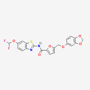 5-[(1,3-benzodioxol-5-yloxy)methyl]-N-[6-(difluoromethoxy)-1,3-benzothiazol-2-yl]furan-2-carboxamide