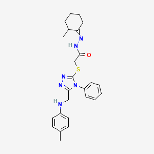 N'-(2-methylcyclohexylidene)-2-[(5-{[(4-methylphenyl)amino]methyl}-4-phenyl-4H-1,2,4-triazol-3-yl)sulfanyl]acetohydrazide