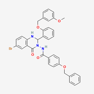 molecular formula C36H30BrN3O5 B10957243 4-(benzyloxy)-N-[6-bromo-2-{2-[(3-methoxybenzyl)oxy]phenyl}-4-oxo-1,4-dihydroquinazolin-3(2H)-yl]benzamide 