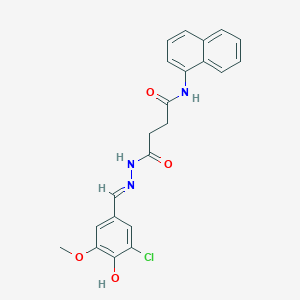 4-[(2E)-2-(3-chloro-4-hydroxy-5-methoxybenzylidene)hydrazinyl]-N-(naphthalen-1-yl)-4-oxobutanamide