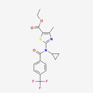 Ethyl 2-(cyclopropyl{[4-(trifluoromethyl)phenyl]carbonyl}amino)-4-methyl-1,3-thiazole-5-carboxylate