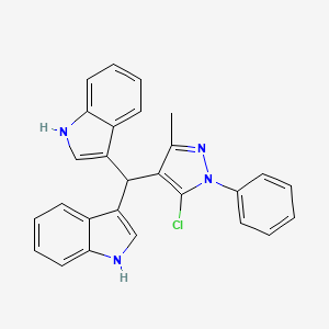 3,3'-[(5-chloro-3-methyl-1-phenyl-1H-pyrazol-4-yl)methanediyl]bis(1H-indole)