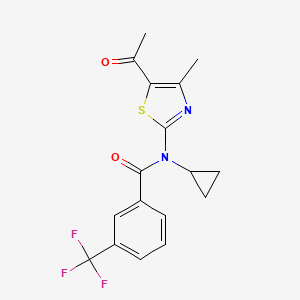 molecular formula C17H15F3N2O2S B10957283 N-(5-acetyl-4-methyl-1,3-thiazol-2-yl)-N-cyclopropyl-3-(trifluoromethyl)benzamide 