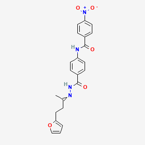 N-[4-({2-[4-(furan-2-yl)butan-2-ylidene]hydrazinyl}carbonyl)phenyl]-4-nitrobenzamide