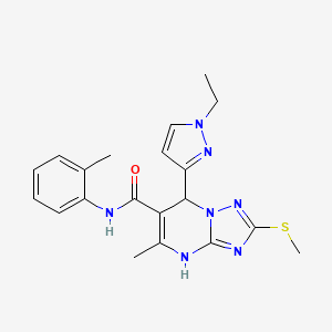 7-(1-ethyl-1H-pyrazol-3-yl)-5-methyl-N-(2-methylphenyl)-2-(methylsulfanyl)-4,7-dihydro[1,2,4]triazolo[1,5-a]pyrimidine-6-carboxamide