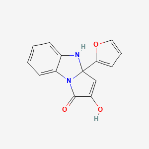 molecular formula C14H10N2O3 B10957300 3a-(furan-2-yl)-2-hydroxy-3a,4-dihydro-1H-pyrrolo[1,2-a]benzimidazol-1-one 