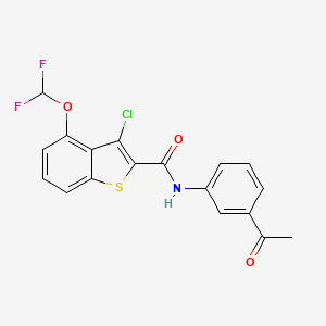 N-(3-acetylphenyl)-3-chloro-4-(difluoromethoxy)-1-benzothiophene-2-carboxamide