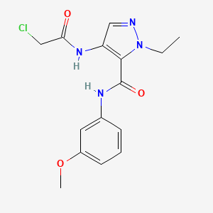 molecular formula C15H17ClN4O3 B10957418 4-[(chloroacetyl)amino]-1-ethyl-N-(3-methoxyphenyl)-1H-pyrazole-5-carboxamide 