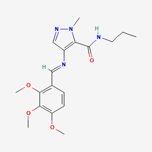 1-methyl-N-propyl-4-{[(E)-(2,3,4-trimethoxyphenyl)methylidene]amino}-1H-pyrazole-5-carboxamide