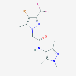 2-[4-bromo-3-(difluoromethyl)-5-methyl-1H-pyrazol-1-yl]-N-(1,3,5-trimethyl-1H-pyrazol-4-yl)acetamide