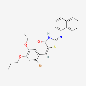 molecular formula C25H23BrN2O3S B10957506 5-(2-Bromo-5-ethoxy-4-propoxybenzylidene)-2-(1-naphthylimino)-1,3-thiazolidin-4-one 