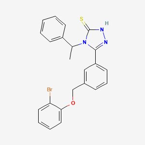 5-{3-[(2-bromophenoxy)methyl]phenyl}-4-(1-phenylethyl)-4H-1,2,4-triazole-3-thiol