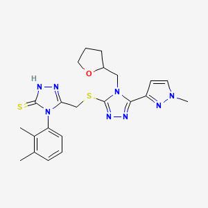 4-(2,3-dimethylphenyl)-5-({[5-(1-methyl-1H-pyrazol-3-yl)-4-(tetrahydrofuran-2-ylmethyl)-4H-1,2,4-triazol-3-yl]sulfanyl}methyl)-4H-1,2,4-triazole-3-thiol