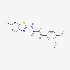 (2E)-3-(3,4-dimethoxyphenyl)-N-(6-methyl-1,3-benzothiazol-2-yl)prop-2-enamide