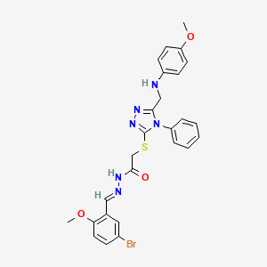 N'-[(E)-(5-bromo-2-methoxyphenyl)methylidene]-2-[(5-{[(4-methoxyphenyl)amino]methyl}-4-phenyl-4H-1,2,4-triazol-3-yl)sulfanyl]acetohydrazide