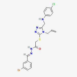 N'-[(E)-(3-bromophenyl)methylidene]-2-{[5-{[(4-chlorophenyl)amino]methyl}-4-(prop-2-en-1-yl)-4H-1,2,4-triazol-3-yl]sulfanyl}acetohydrazide