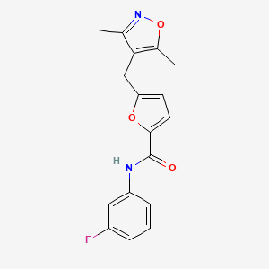 molecular formula C17H15FN2O3 B10957548 5-[(3,5-dimethyl-1,2-oxazol-4-yl)methyl]-N-(3-fluorophenyl)furan-2-carboxamide 