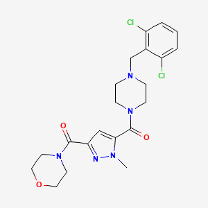 molecular formula C21H25Cl2N5O3 B10957554 [4-(2,6-dichlorobenzyl)piperazin-1-yl][1-methyl-3-(morpholin-4-ylcarbonyl)-1H-pyrazol-5-yl]methanone 