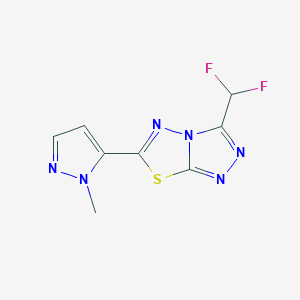 molecular formula C8H6F2N6S B10957555 3-(difluoromethyl)-6-(1-methyl-1H-pyrazol-5-yl)[1,2,4]triazolo[3,4-b][1,3,4]thiadiazole 