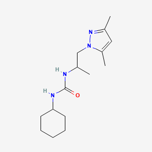 molecular formula C15H26N4O B10957562 1-cyclohexyl-3-[1-(3,5-dimethyl-1H-pyrazol-1-yl)propan-2-yl]urea 