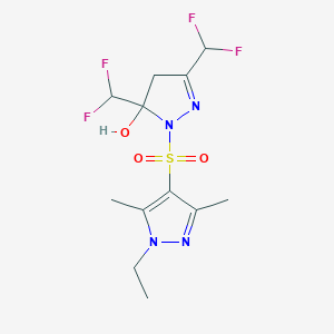 3,5-bis(difluoromethyl)-1-[(1-ethyl-3,5-dimethyl-1H-pyrazol-4-yl)sulfonyl]-4,5-dihydro-1H-pyrazol-5-ol